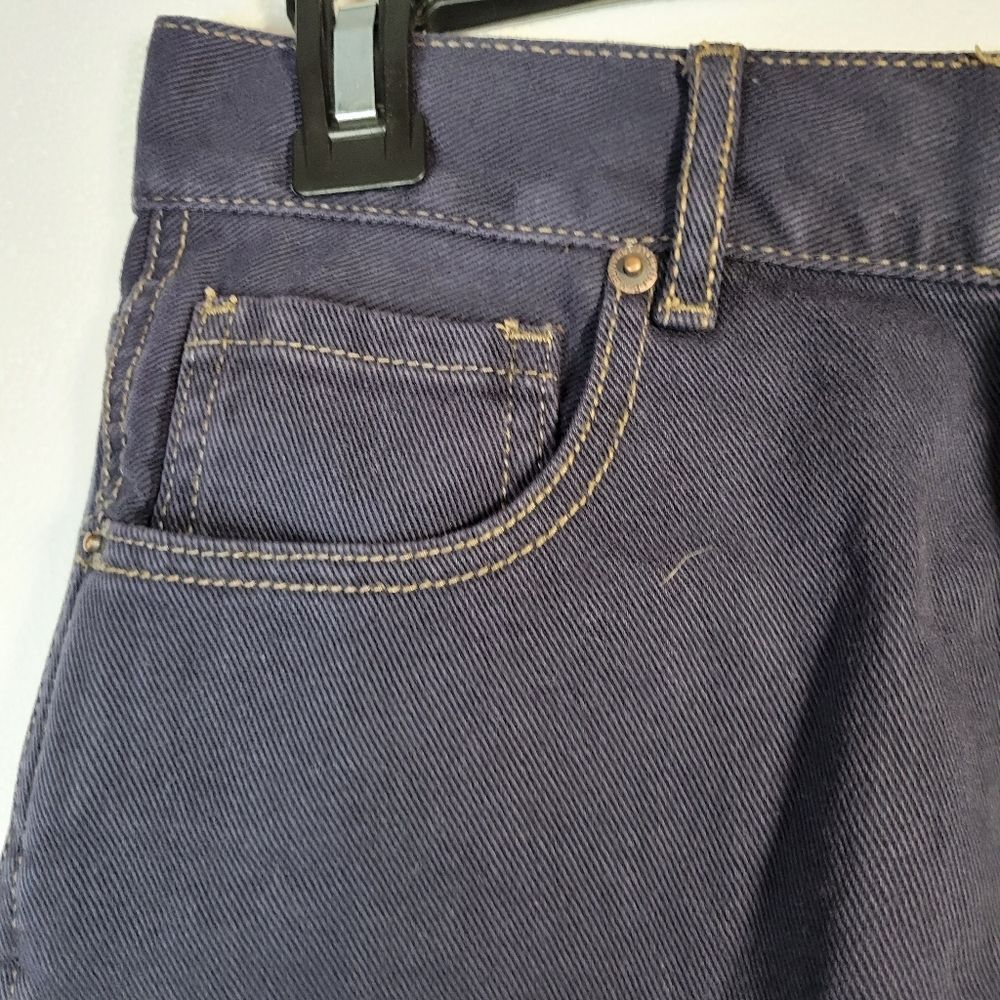 Brandy Melville High waisted Button Fly Dark Wash Cutoff Denim Shorts Size 27 - Picture 4 of 13